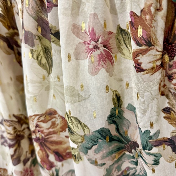 Torrid Lexie Sheer Ivory Floral Print Chiffon High Low Babydoll Tunic Size 1X - Picture 5 of 8